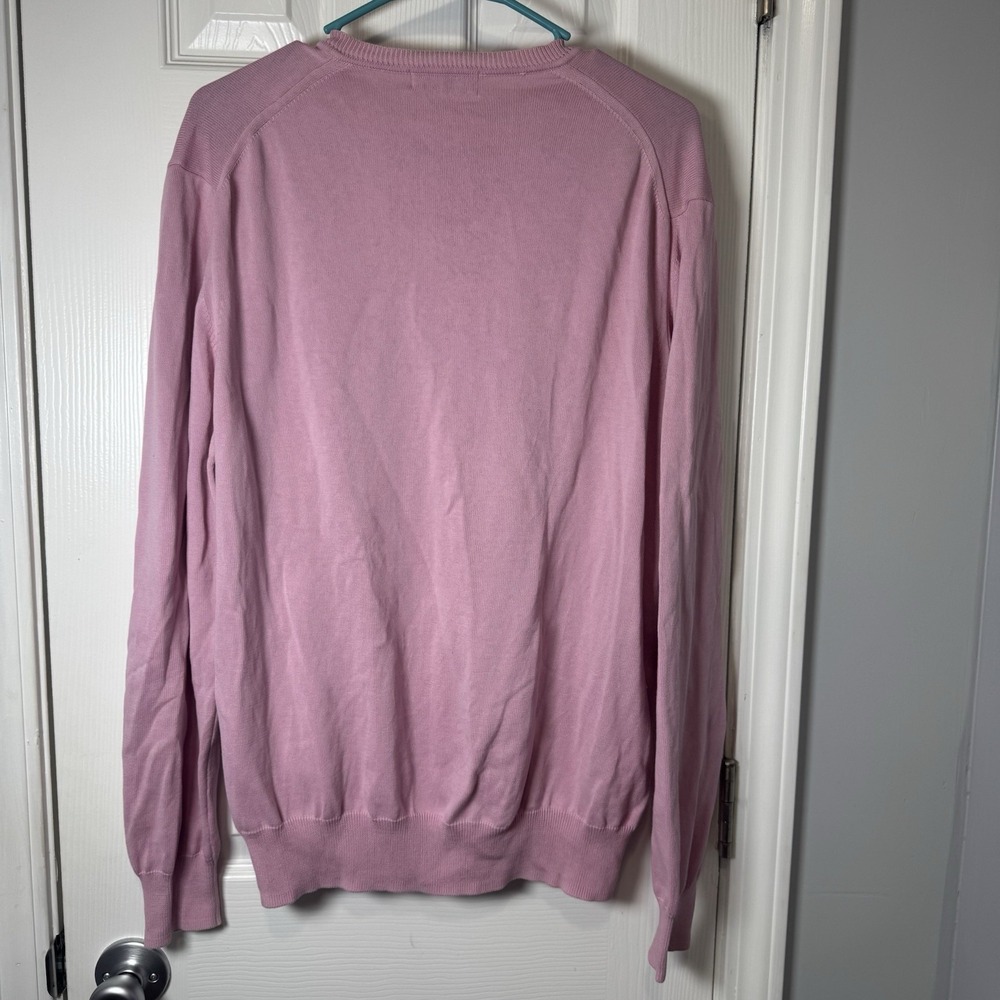 Zara Dusty Pink/Mauve Cotton Knit V-neck Sweater‎ Pullover Men's XL